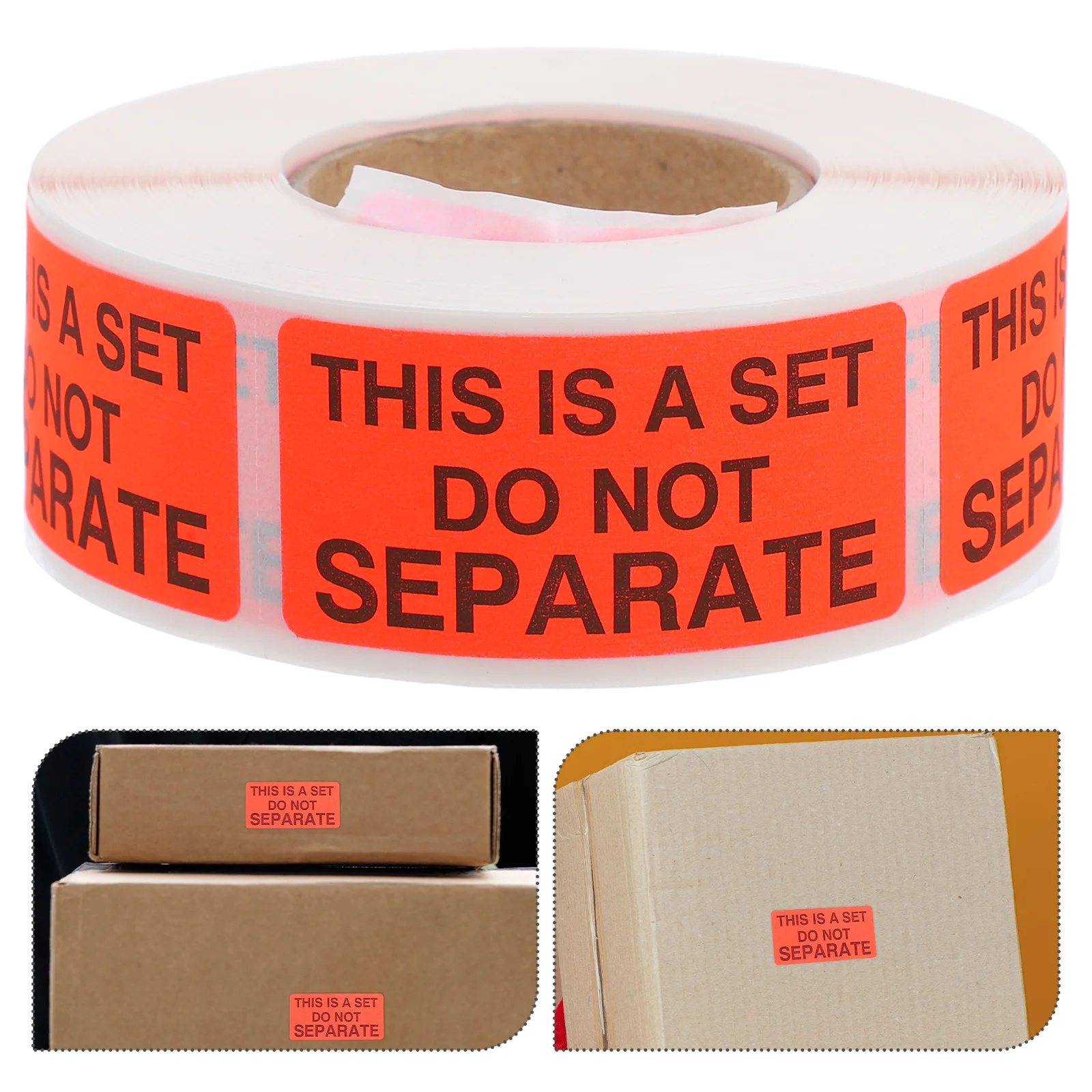 

500pcs 2X0.98 Inch Fluorescent Red Do Not Separate Stickers Packaging Shipping Tags Fragile Warning Keep Intact Unseparated