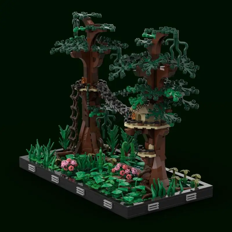 NEW 889PCS Famous star battle Movie MOC Ewok Village Diorama model DIY creative ideas Child Toy Assembly Puzzle Birthday Gift