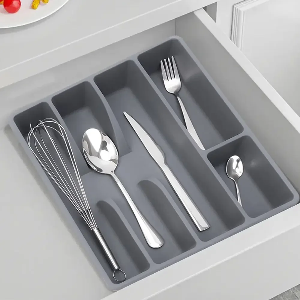 

﻿1Pc Kitchen Storage Box Portable Storage Box Spoon Forks Cutlery Separation Finishing Rack Home Cutlery Container Kitchen Tools