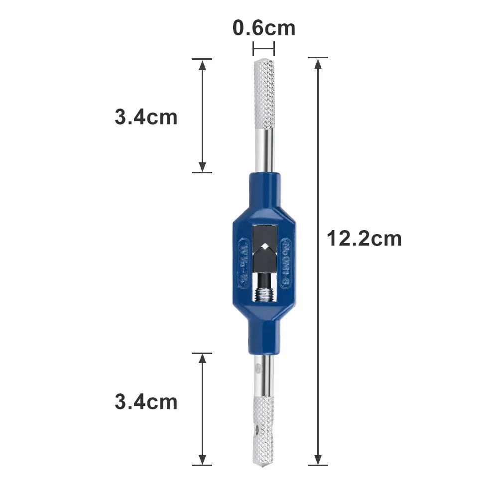 HAMPTON M1-M8 Chiave per rubinetto con filettatura Rubinetti a mano regolabili Die Chiave per vite a mano Manico metrico Toccando Alesatore Accessori per utensili
