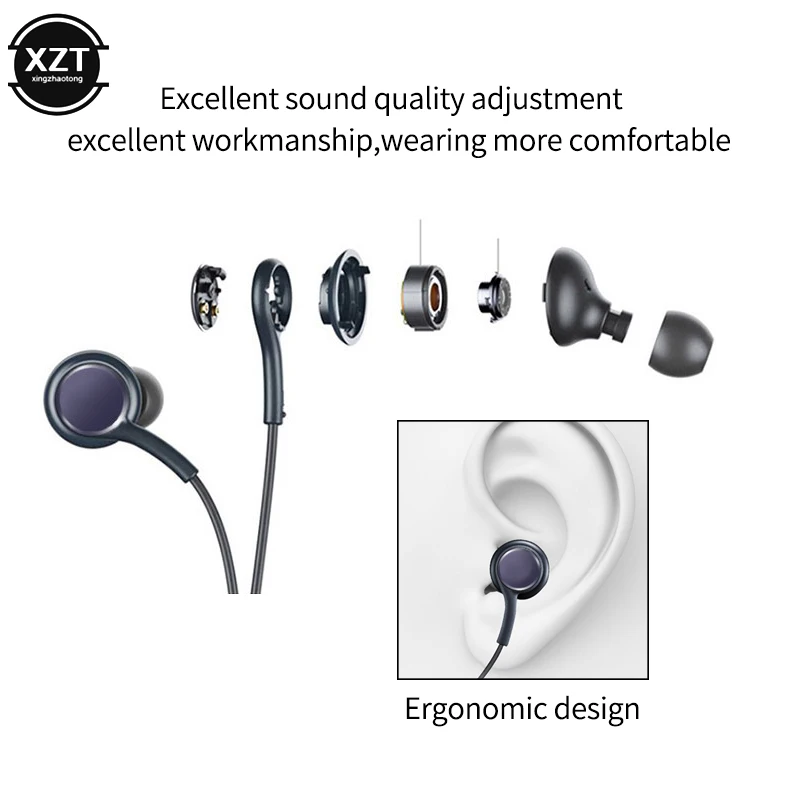 Проводные наушники-вкладыши с микрофоном и регулировкой громкости для Samsung 3,5 мм