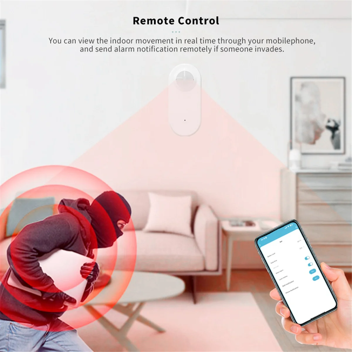 Tuya Wifi Infrared Motion Sensor Alarm - Burglar Alarm Suitable for Home/Garages/Shops