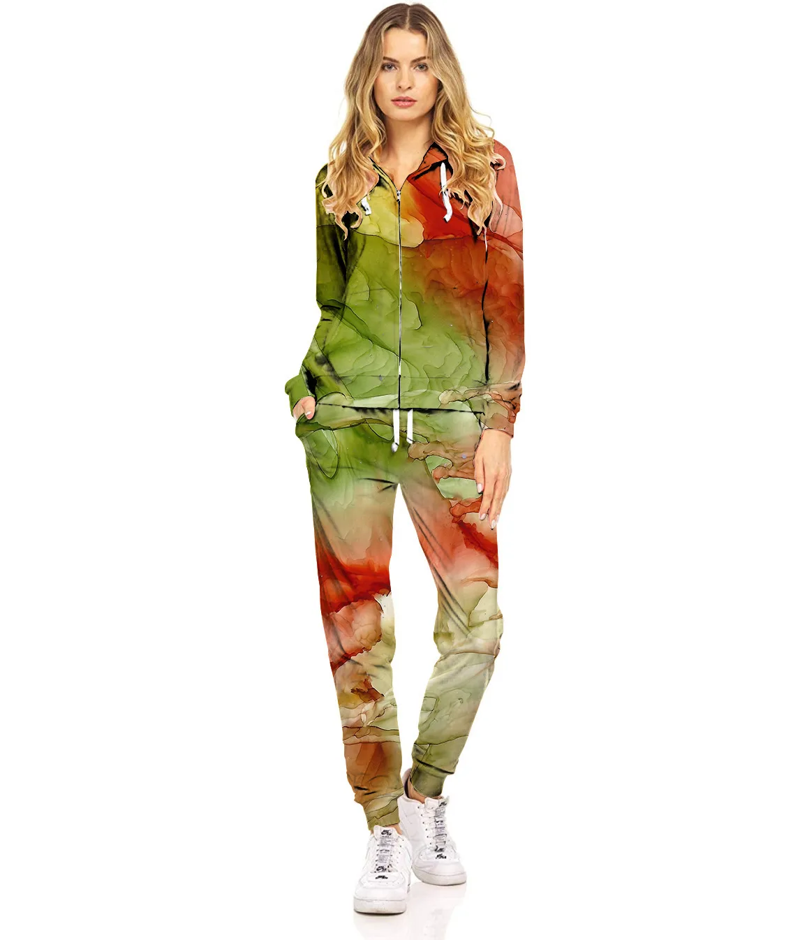 

Colorful Personalized Foreign Trade New Cross-Border Amazon Women's Autumn Hooded Sweatshirt Pants Two-Piece Set Wholesale