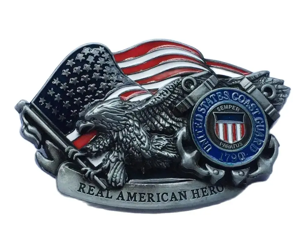 Real American Hero Coast Guard belt buckle suitable for 4cm wideth belt with continous stock