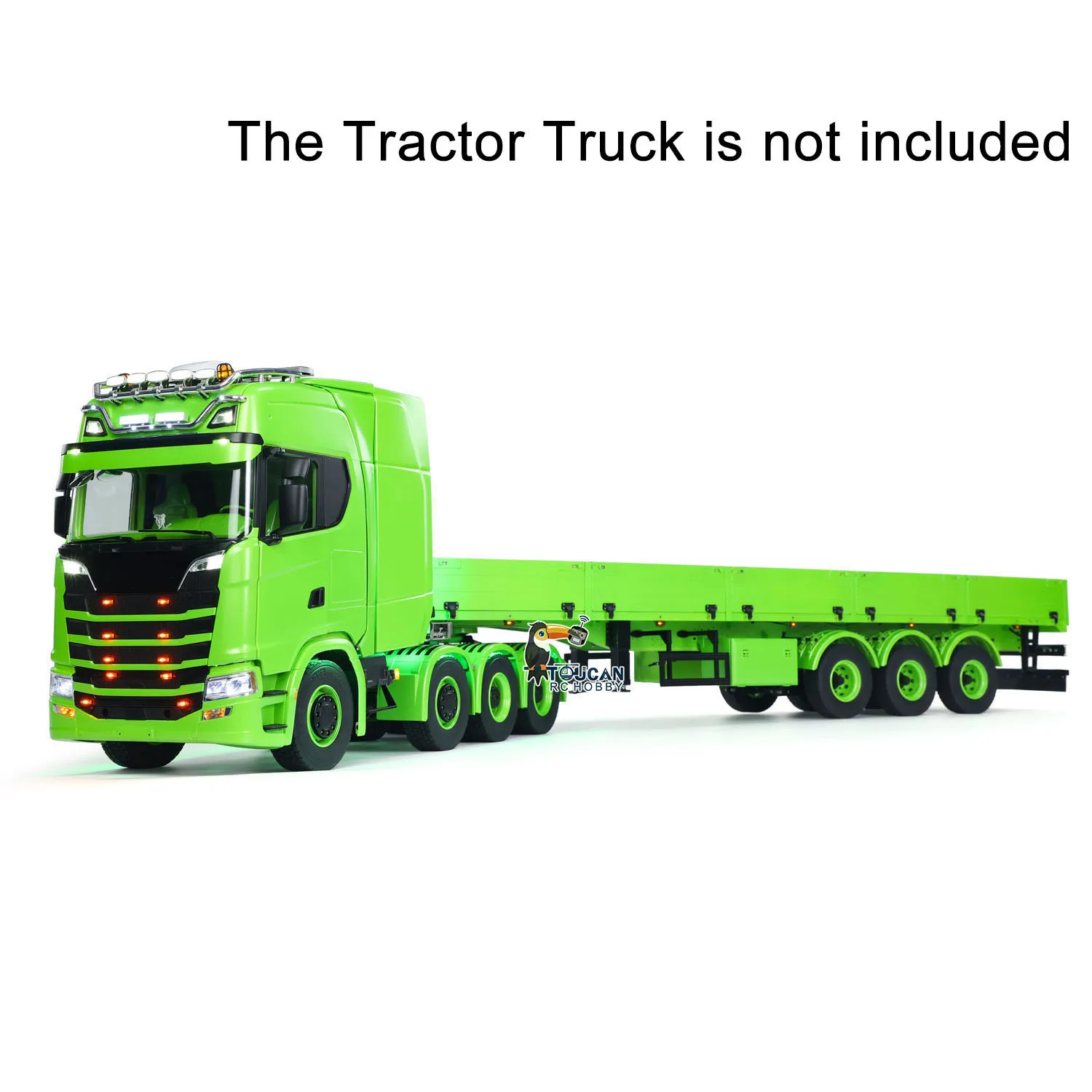 770S 1/14 RC Tractor Truck 8x8 Metal Chassis RTR Remote Control Lorry Car 3 Axles Trailer Lights Sounds Magnetic Roof Smoke Unit