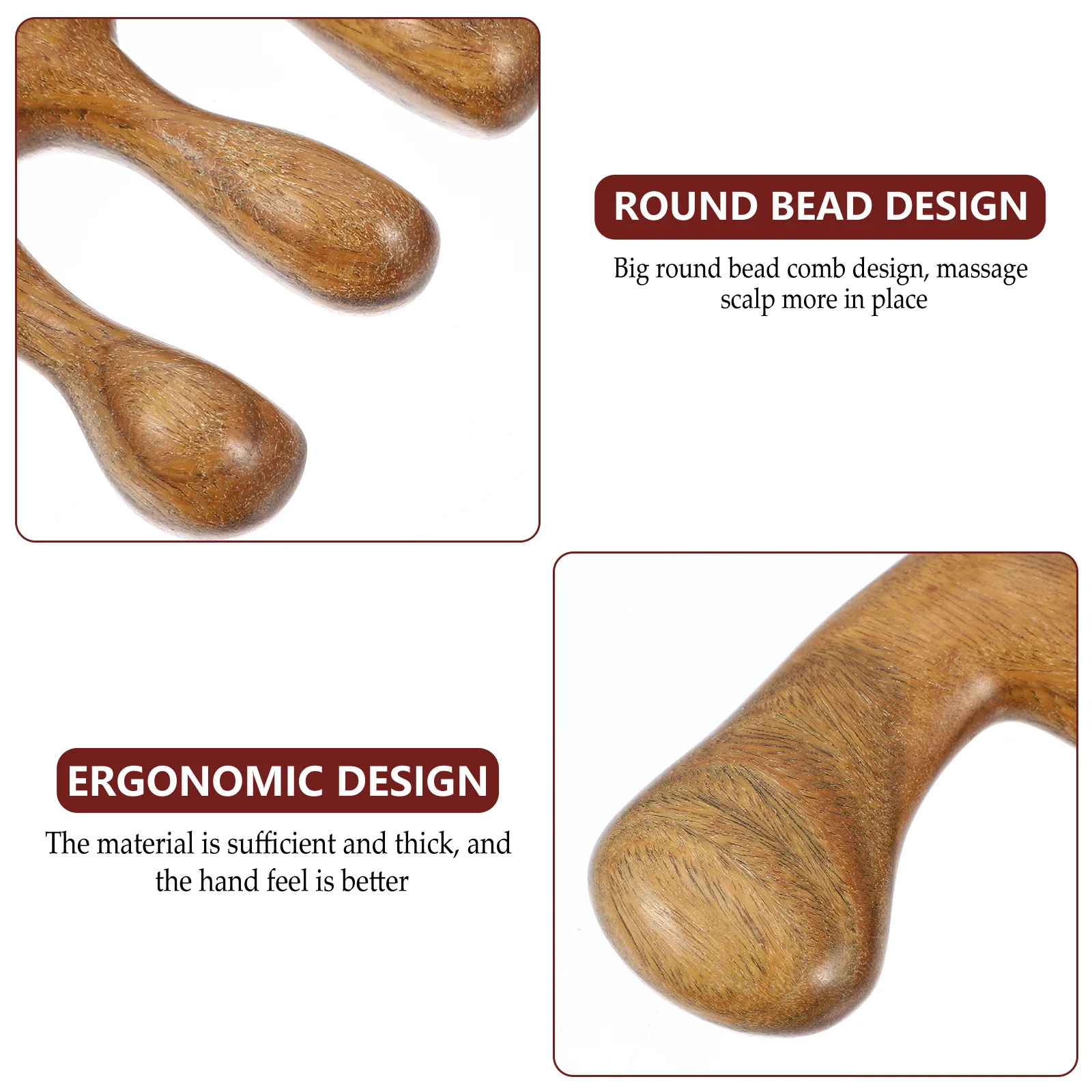 

Wooden Meridian Channel Massage Comb Multi-Purpose Smooth Head Comb Scalp Massager Muscles Regulates Microcirculation