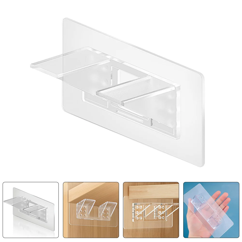 

10Pcs Self Adhesive Shelf Brackets Thickened Reinforced No Hardware Shelves for Wardrobe Bookshelf Home Organization