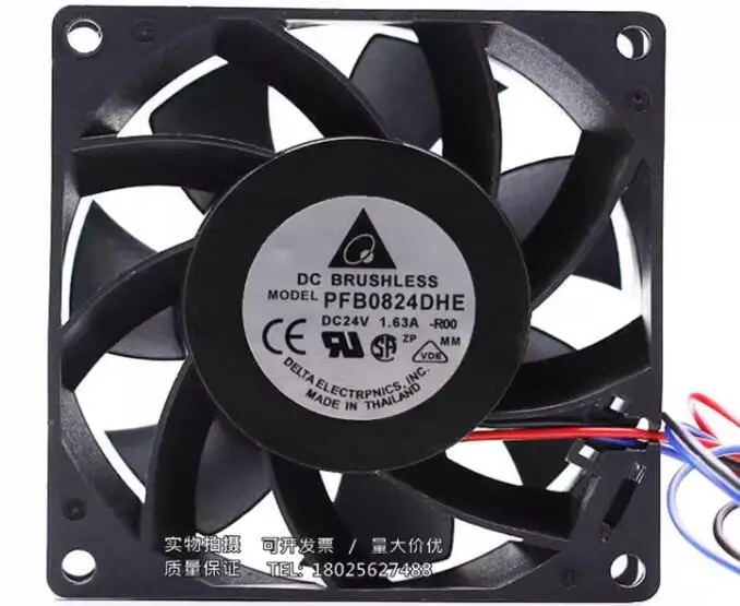 

Ltsf For Delta PFB0824DHE R00 DC 24V 1.63A 80x80x38mm 3-Wire Server Cooling Fan8cm
