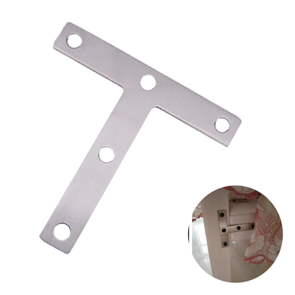 1 pc Stainless Steel Coner Brackets T Shape Flat Repair Mending Plate Joining Bracket Furniture Fixing Corner Connector