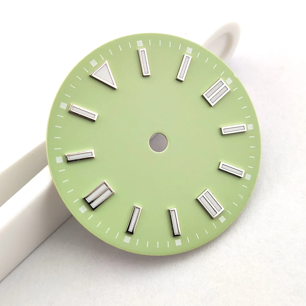 

28,5 мм DIY LOGO 8215 циферблат NH35 Синий светящийся циферблат Подходит для механизмов 8215 NH34 NH35 циферблат детали для мужских часов циферблат