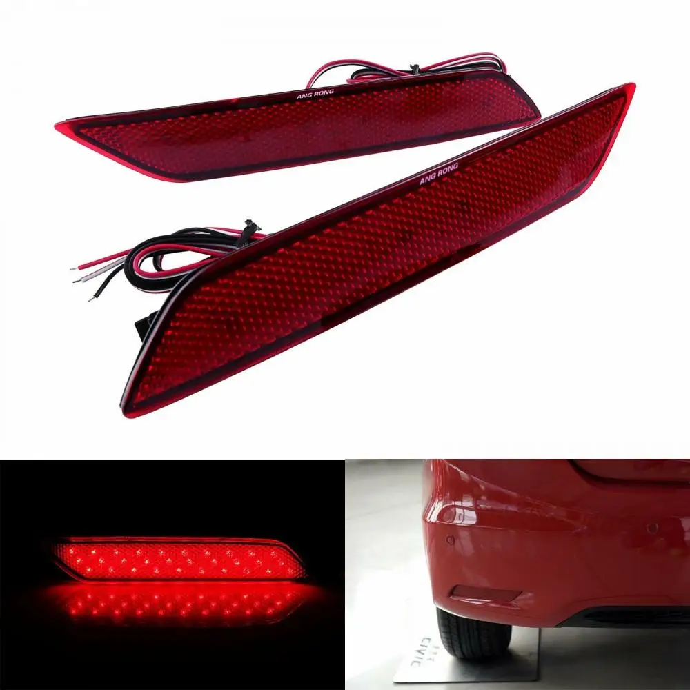 

LED Rear Bumper Reflector Turn Signal Fog Light Lamp For Honda Civic 2013-2015
