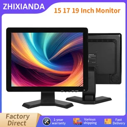 Zhixianda 15 17 19 Inch 4:3 Same Design CCTV Portable HD LCD Display Computer No Touch Function Monitor For Camera PS3 PS4 POS