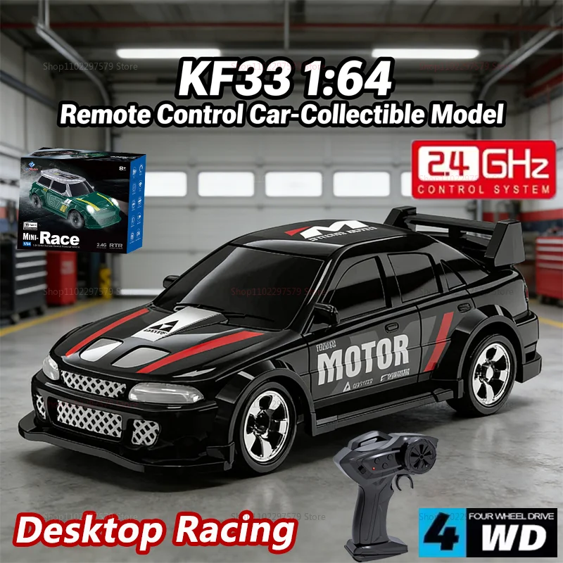 

Brand New KF33 Mini Drift Car 1:64 Scale 4WD Remote Control Car For Boys Kids Desktop Toys 2.4GHz RC Racer Gifts For Children