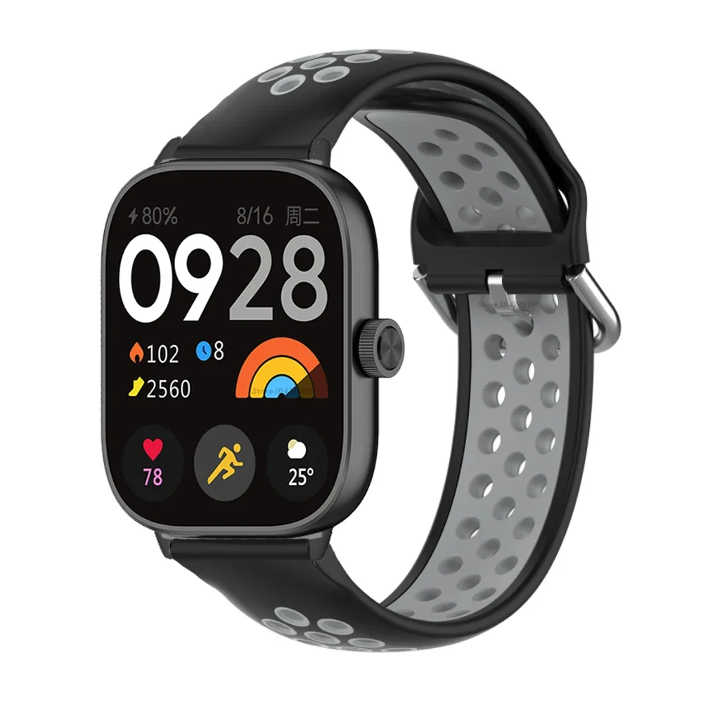 Breathable Silicone Strap for Redmi Watch 4 Smart Watch Watchband Two-tone sports Strap correa for Xiaomi Band 8 Pro Bracelet