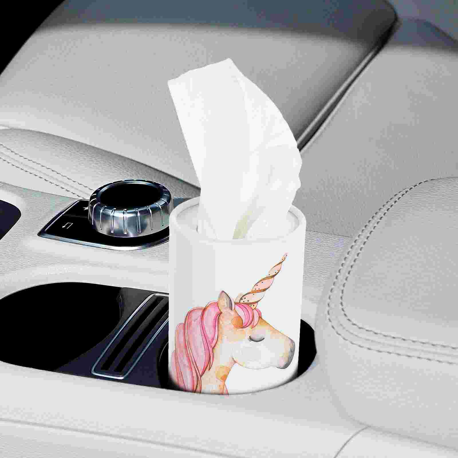 Multifunções Car Tissue Box Cover Holder, Auto Tubo De Papel Redondo, Segurança Quebrada, Janela Tissue Cup, Segurança Pacote Decor