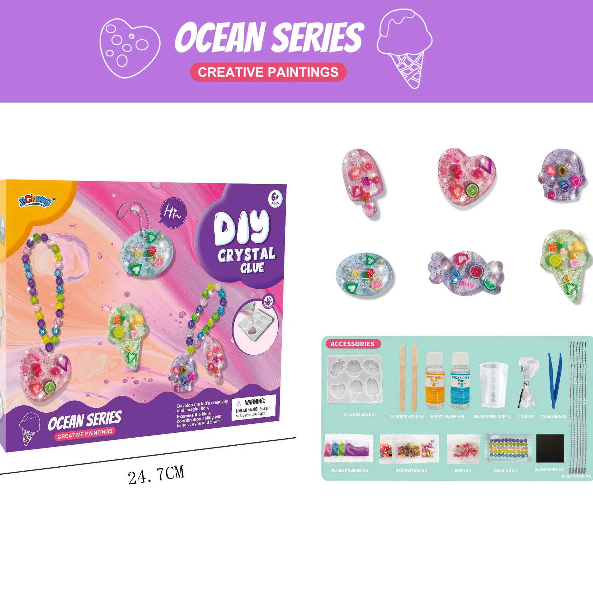 Diy cola de gotejamento brinquedos artesanais criativo pingente chave material pacote fazendo presente das crianças quebra-cabeça recibo fazendo brinquedos