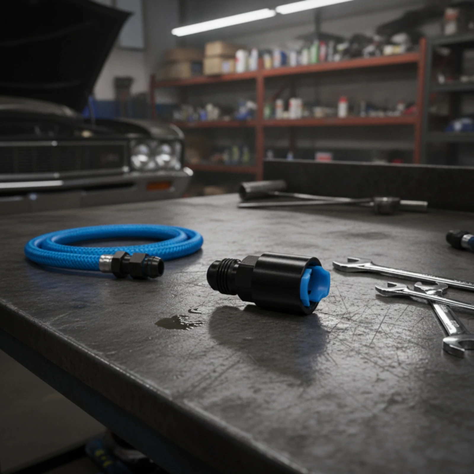 Adapter Fitting with Quick-Disconnect End Push-on AN6 Fuel Adapter Fuel Line Fitting with Quick Disconnect Billet CNC Machined