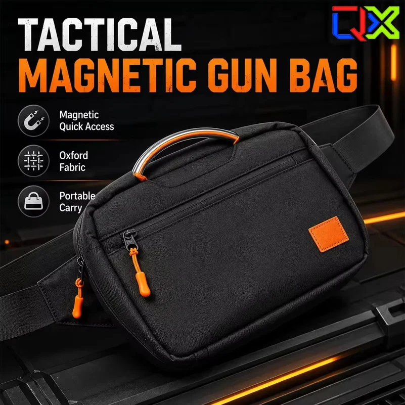QX Tactical Magnetic Gun Bag Quick Release Oxford Waist Pack Men Chest Bag Outdoor EDC Storage Pouch