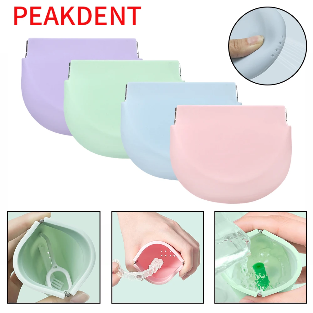 1pcs Dentistry Silicone Retainer Case Storage Invisible Braces Storage Clean Box Mouth Guard Container Oral False Teeth Holder