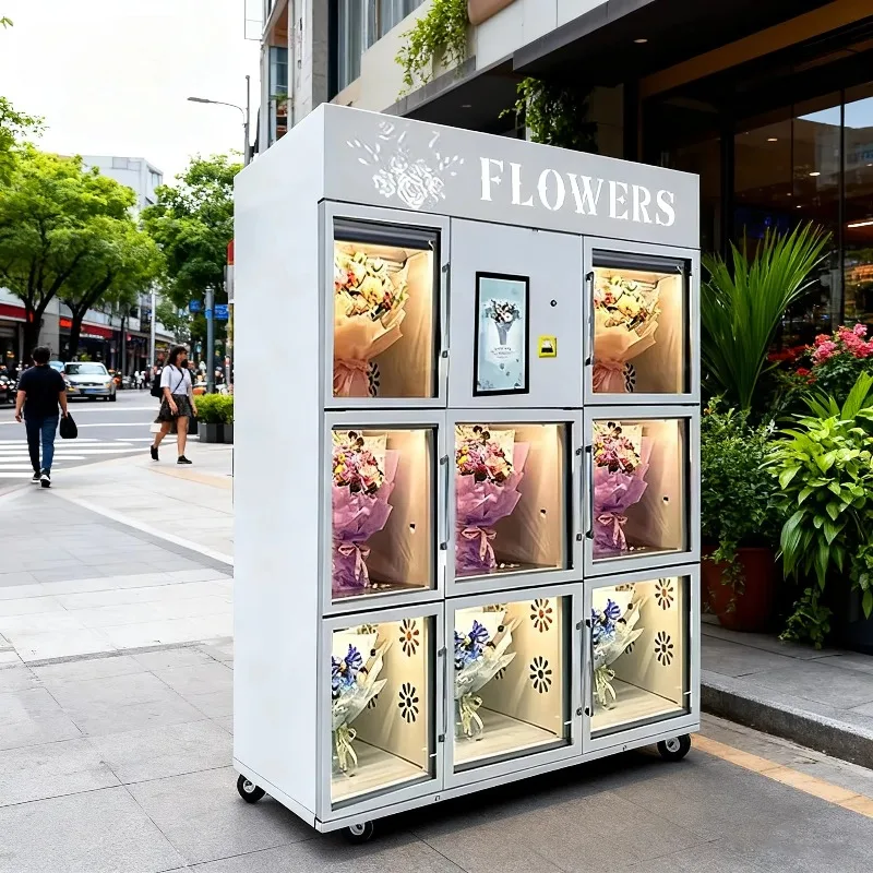 

Customized Self Service Touch Screen Bouquet Locker Outdoor Automatic Flower Shop Fresh Flower Bouquet Vending Machine