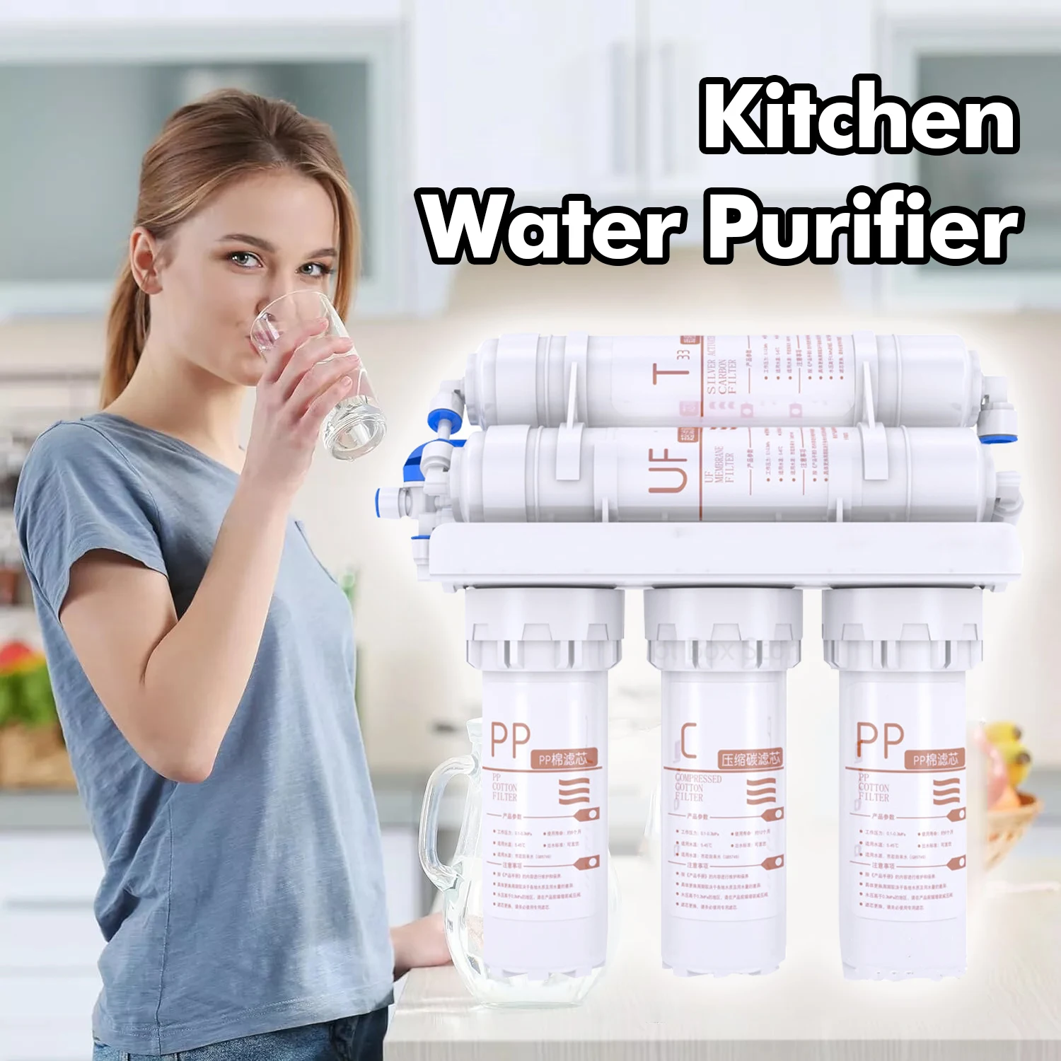 

High Capacity 5-Stage Sink Ultrafiltration Water Purifier Filter Drink Water Filter System For Home Kitchen water Filtration