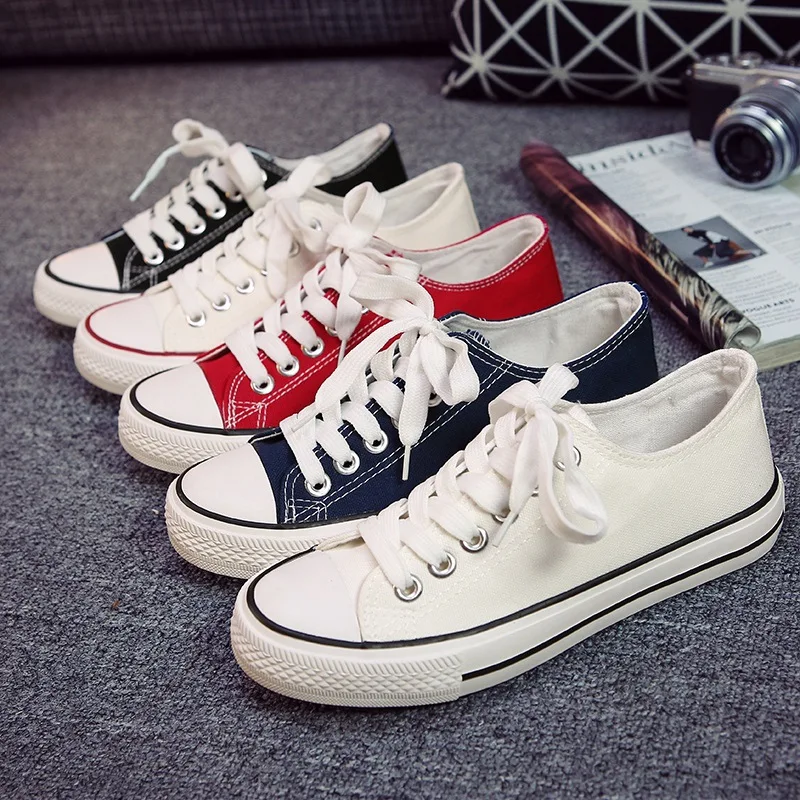 

Canvas Lace-up Sports Shoes Men Women Fashion Sneakers Trend Couple Canvas Shoes Breathable Non-slip Soft Flat Vulcanized Shoes