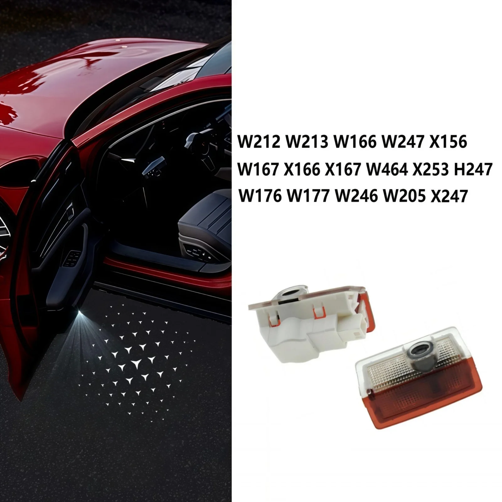 2x led luz do projetor da porta do carro para mercedes benz gle e classe c glc a glb e gla x166 w177 w205 w212 w213 x253 x156 w166 x247