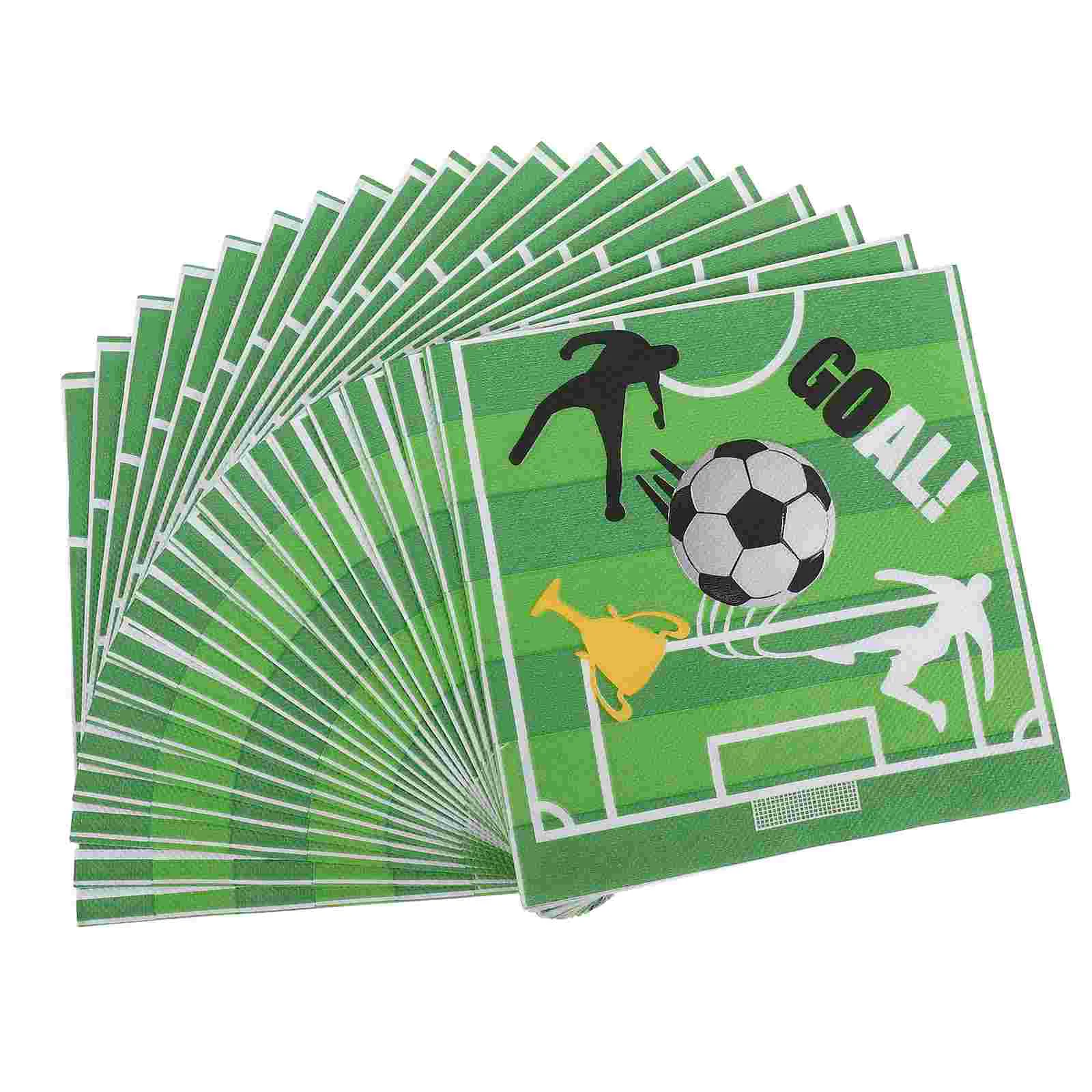 Servilletas con estampado de fútbol para fiestas, mesa de comedor, suministros para fiesta de cumpleaños, decoraciones, cena de papel, 20 Uds.