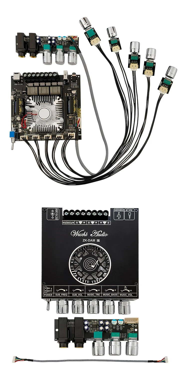 ZK-DAM L1 220W * 2+350W 2.1 Channel BT Digital Power Amplifier Board DC15-36V TPA3251D2 AMP Subwoofer Amp Module