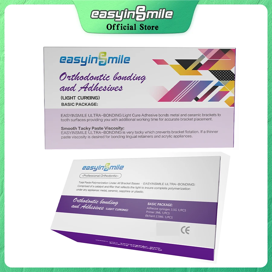 

EASYINSMILE ортодонтический клей световой клей, набор стоматологических склеивающих систем, клей, склеиваемый клей, материал для стоматолога