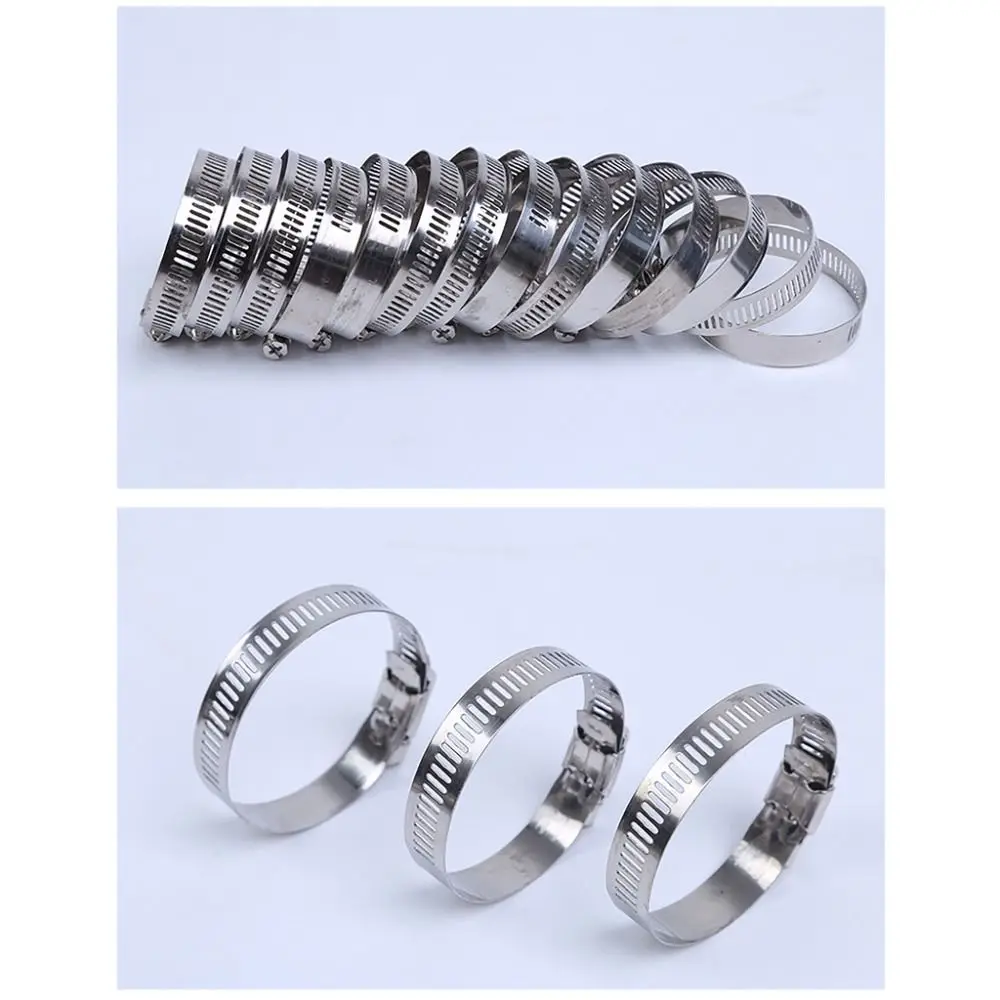 Connettore per tubo flessibile in alluminio con fascetta stringitubo, utilizzato per l'irrigazione di alberi e l'agricoltura