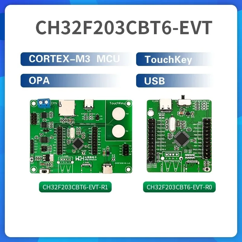 CH32F203 Development Board, Cortex-M3 MCU, USB, Low-power Modes, OPA,CH32F203CBT6 Evaluation Board