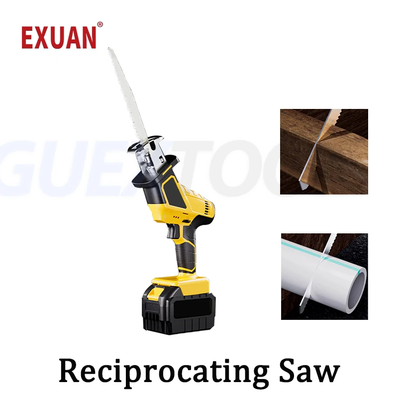 

Lithium Battery Reciprocating Saw Cordless Chainsaw Steel Cutting Machine Wood Electric Saw Metal PVC Pipe Cutting Power Tools