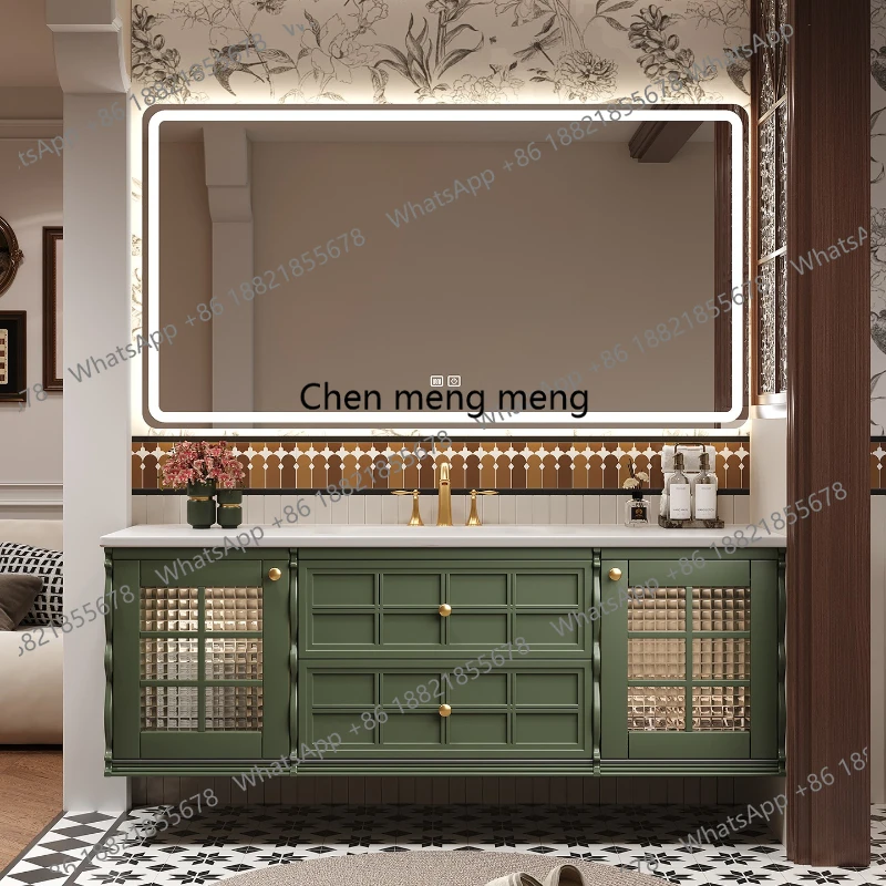 

French Style Bathroom Cabinets Retro Minimalist Hotel Bedroom Bathroom Cabinets Rock Plate Home Furniture Gabinetti