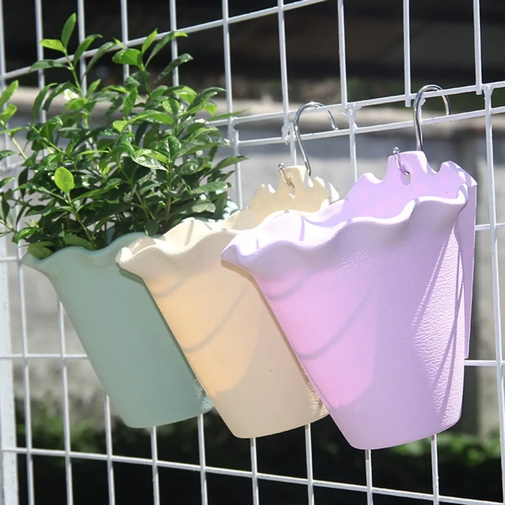 Decoration Wall-mounted Flower Pot Plastic Candy Color Planter Bucket Wall Hanging Thicken Wall Hanging Planter Garden