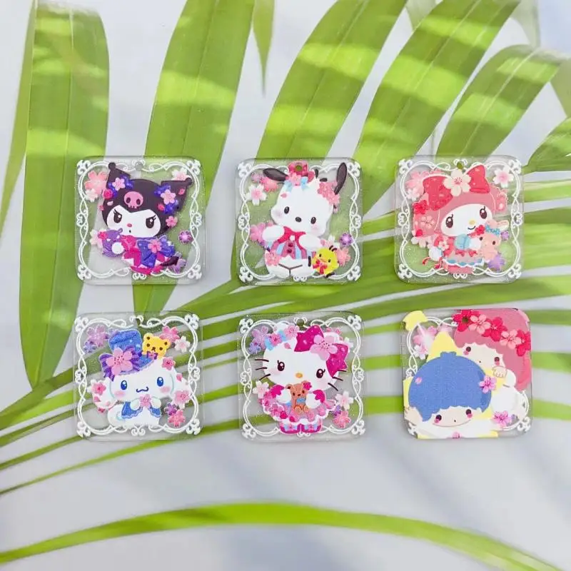 

10 шт. подвеска Sanrio Kawaii Mymelody Kuromi Cinnamoroll мультфильм акриловый DIY брелок аксессуары Детский рюкзак украшение