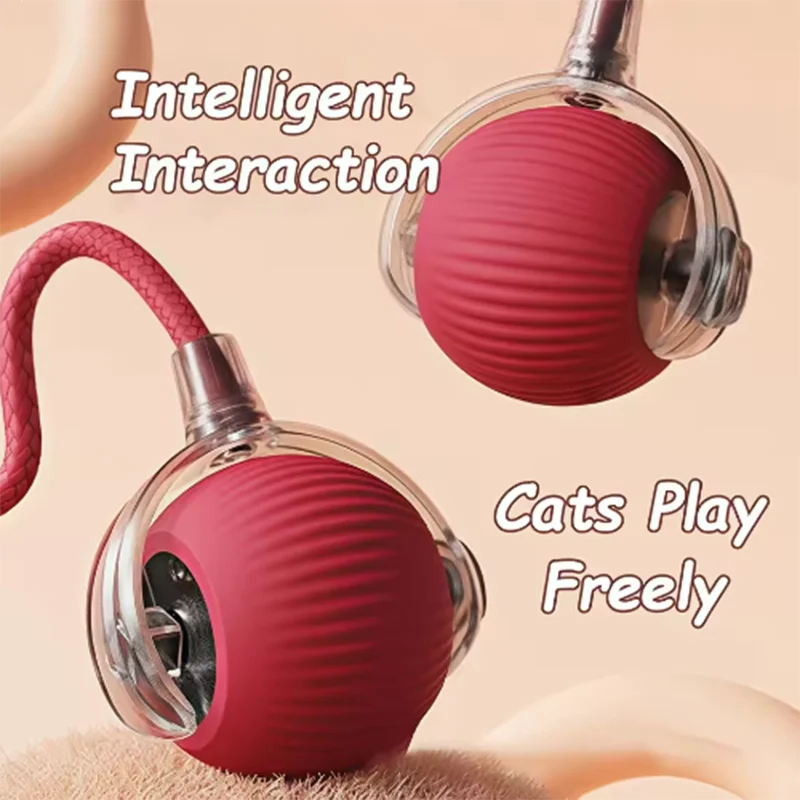 Intelligenter interaktiver Katzenball, langlebig und langlebig, leicht zu reinigen, intelligentes Haustier-Hundespielzeug zur Hindernisvermeidung