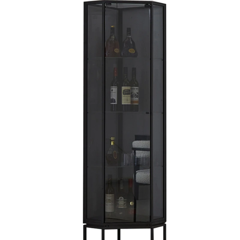 

Designer Model Glass Wine Cabinet Italian Living Room Corner Cabinet Triangle Cabinet against the Wall Corner Cabinet Simple