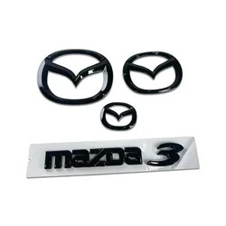 Plastic Car Front Emblem Trunk Badge Steering Wheel Sticker for Mazda 3 Mazda3 Body Badge Replaced Sticker Exterior Decoration