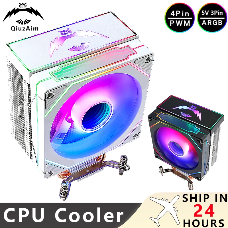 

QiuzAim LGA 1151 Cooler Infinity Mirror CPU Fan 4/6 Heat Pipes 120mm 5V3Pin 4Pin/PWM Compatible x79 x99 2011 2066 115x 1200 1700