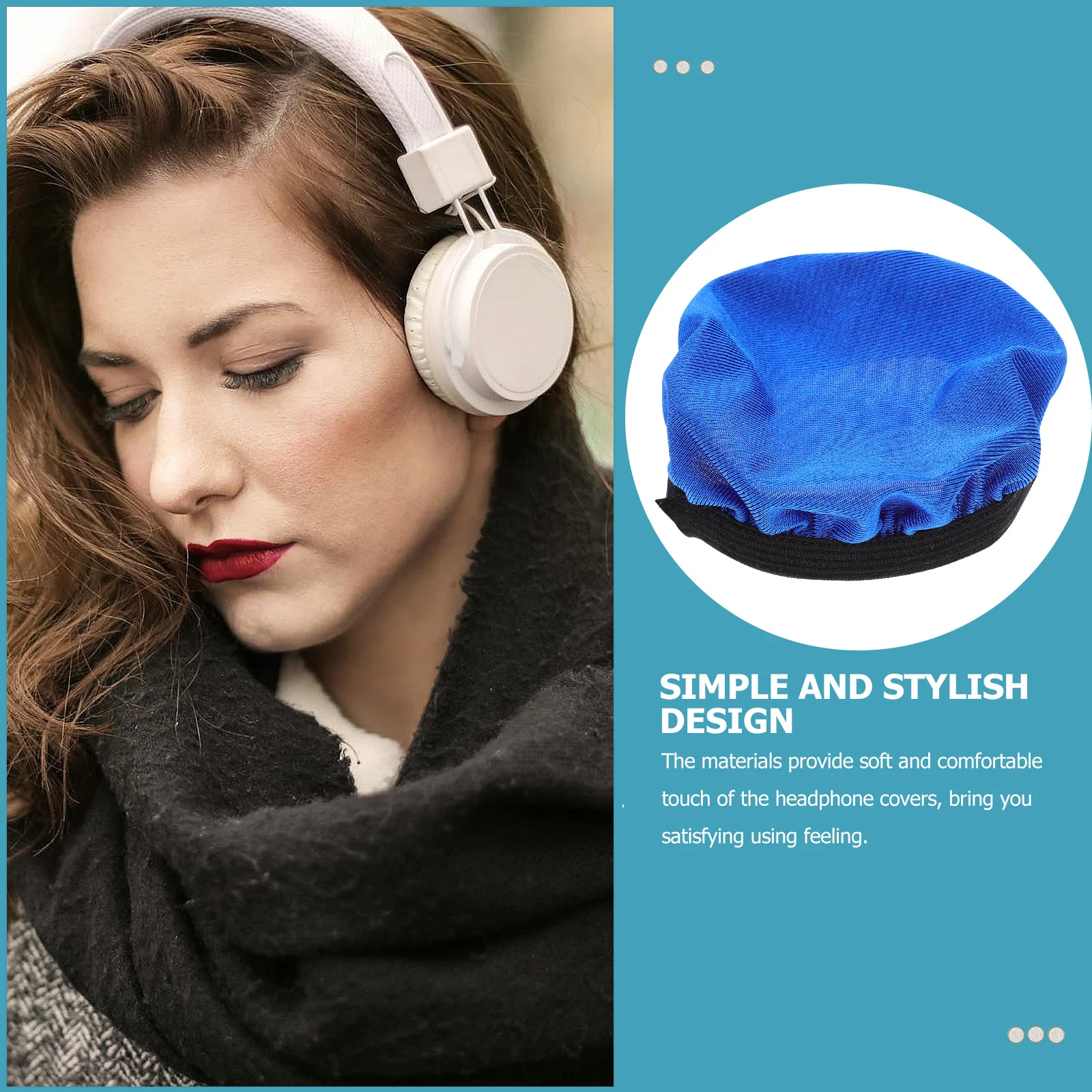 

2Pcs Reusable Headset Ear Pad Covers Durable Exquisite Craftsmanship Headphones Accessory for Various Scenarios