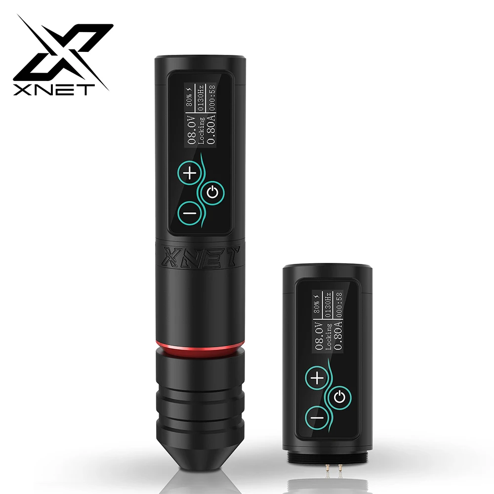 

XNET Vane Wireless Tattoo Pen Machine 3.5/4.5MM Brushless Motor with Touch Screen Battery Capacity 2400mAh for Tattoo Artists