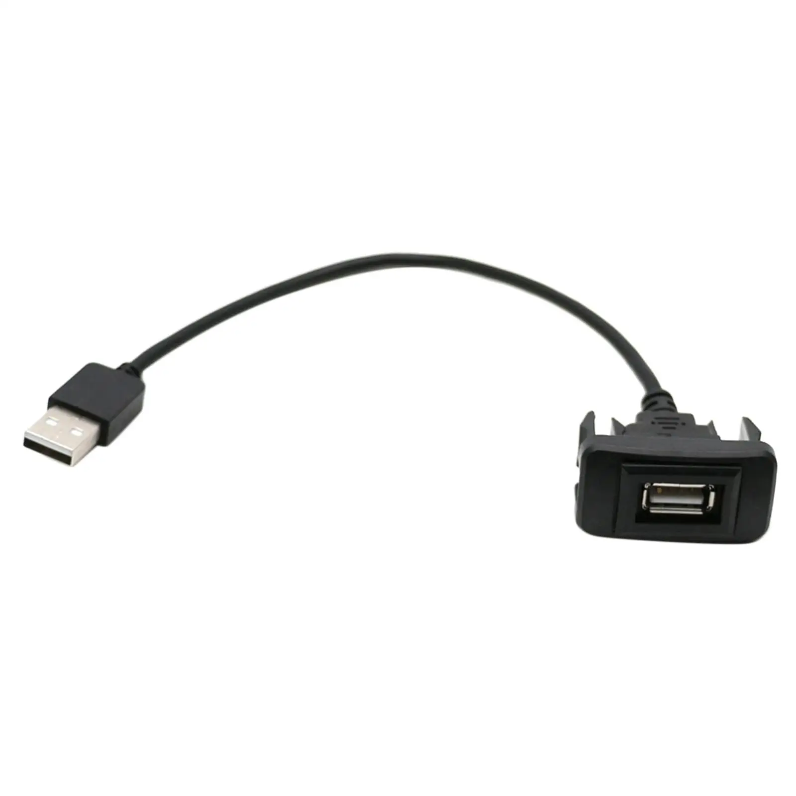 Car Dashboard Flush USB Socket Extension Cable Adapter USB 2.0 Port Panel Mount Panel Mount Cable Extension Cord Durable