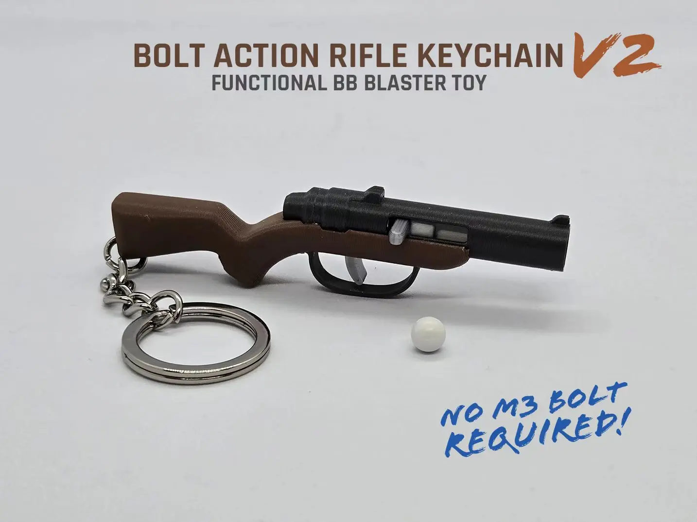 

Tactical GBOLT ACTIONRIFLE KEYCHAIN V2 FUNCTIONAL BB BLASTER TOY - Perfect Gift for Kids & Adults Cool Tactical Mini Gadget