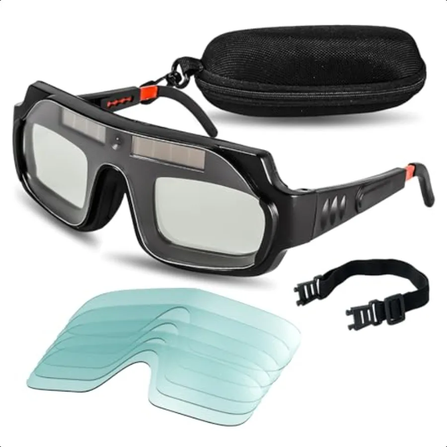 

Welding Goggles Auto Darkening Welding Glasses for Men Solar Powered True Color Shade 11 Welder Glasses Eyes Protective Safety