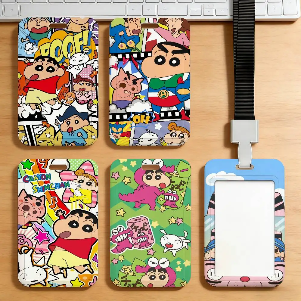 Porte-cartes mignon C-Crayon Shin-Chan pour étudiants, cartes de repas sur le campus, cartes de transport en commun, métro