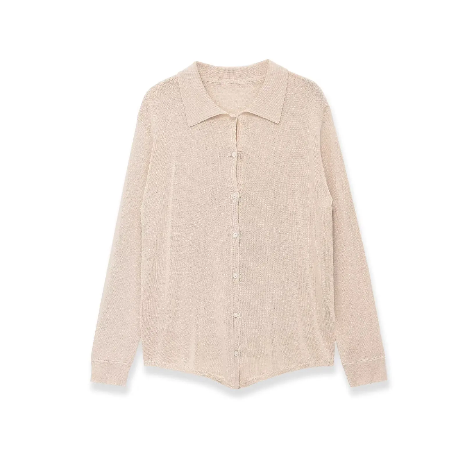 

WOMEN 2026 Summer New Fashion Lapel Knitted Cardigan Sweater Retro Button-up Long Sleeve Casual Chic Female Outerwear Tops
