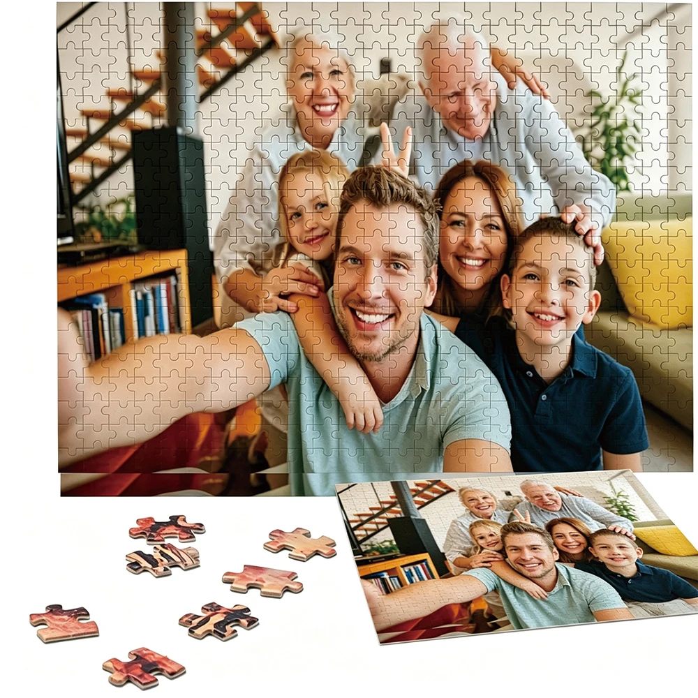 35/300/500/1044pcs Personalized Custom Photo Puzzle Family Photo This Personalized Puzzle Can Be A Unique Gift For Family