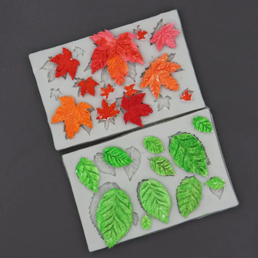 

Leaf Shape 3D Fondant Silicone Mold for DIY Pudding Chocolate Candy Dessert Fondant, Cake Decoration Baking Supplies Molds