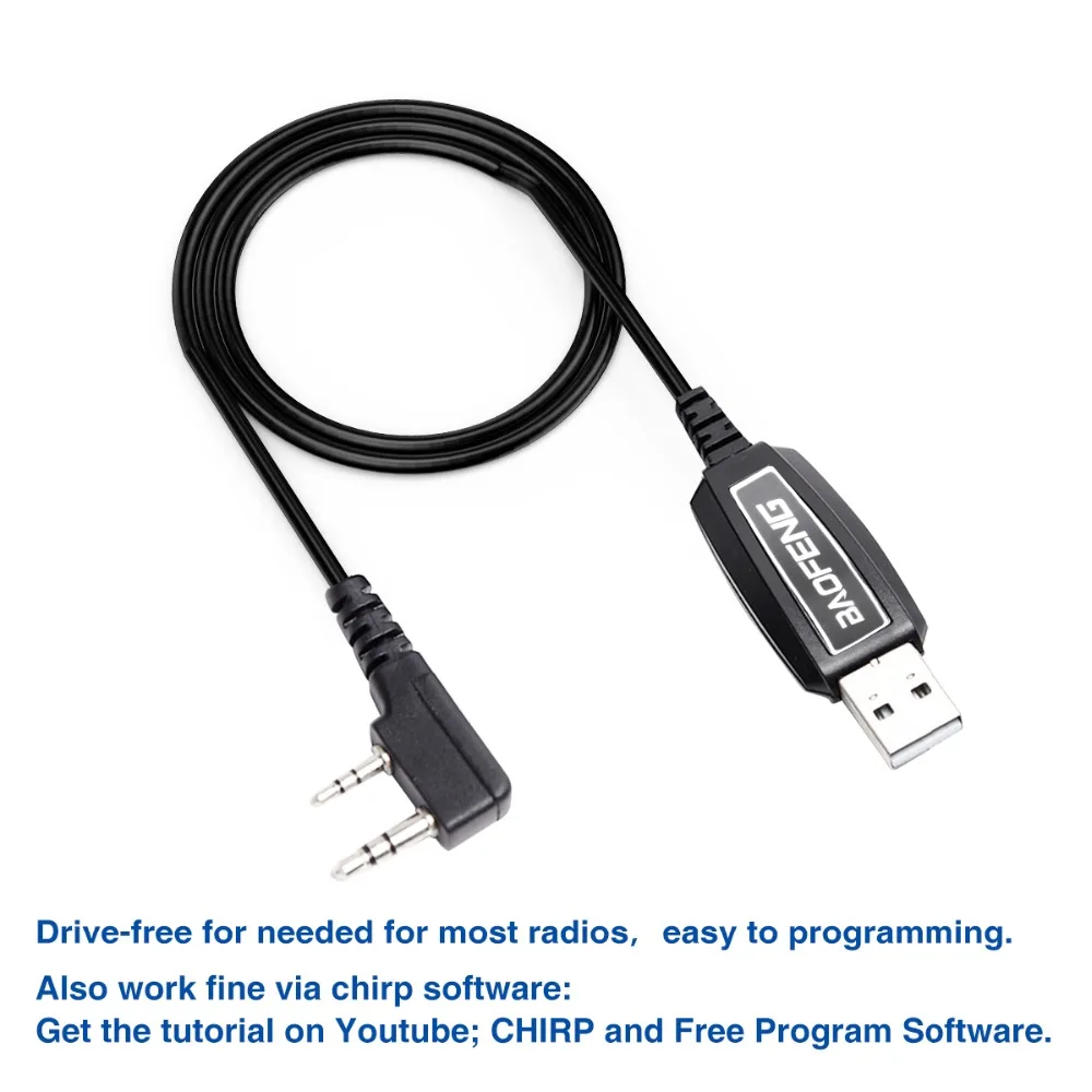 CH340 USB Programming Cable for Baofeng UV 82 888S UV 13 21 Pro Quansheng UV-K5 5R Plus Walkie Talkie Radio